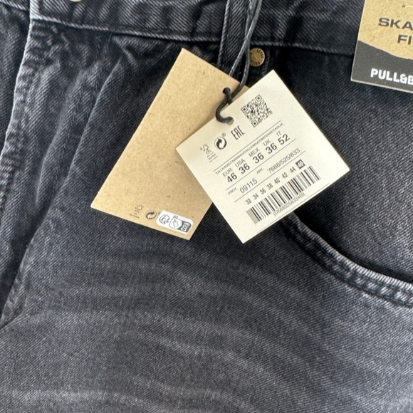 NWT Pull& Bear Black Skate Jeans 36W - Picture 6 of 10